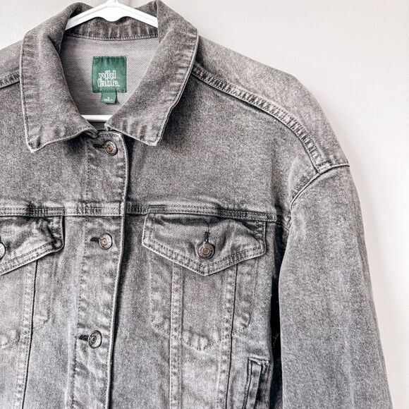Wild Fable Grey Denim Jean Jacket Size Small - Picture 4 of 6